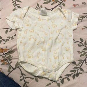 Starting Out White and Yellow Bodysuit Soft Stretchy One Piece